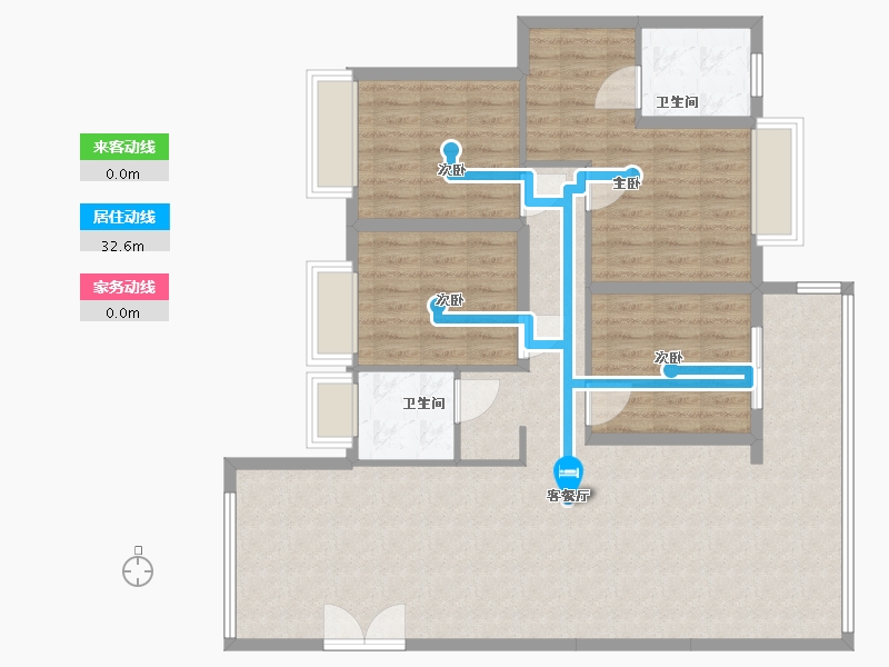 湖南省-怀化市-滨江一号-117.00-户型库-动静线