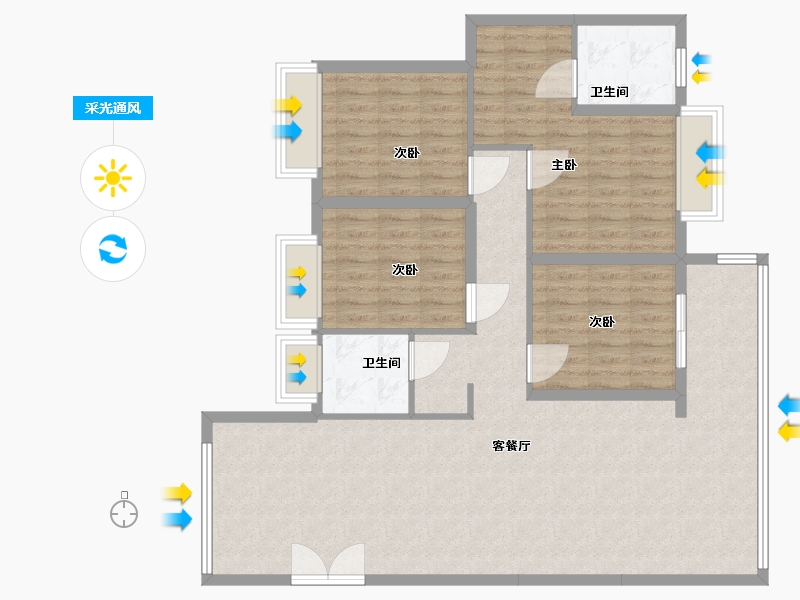 湖南省-怀化市-滨江一号-117.00-户型库-采光通风