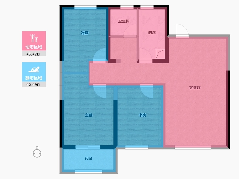 河北省-邢台市-正恒壹品-75.70-户型库-动静分区