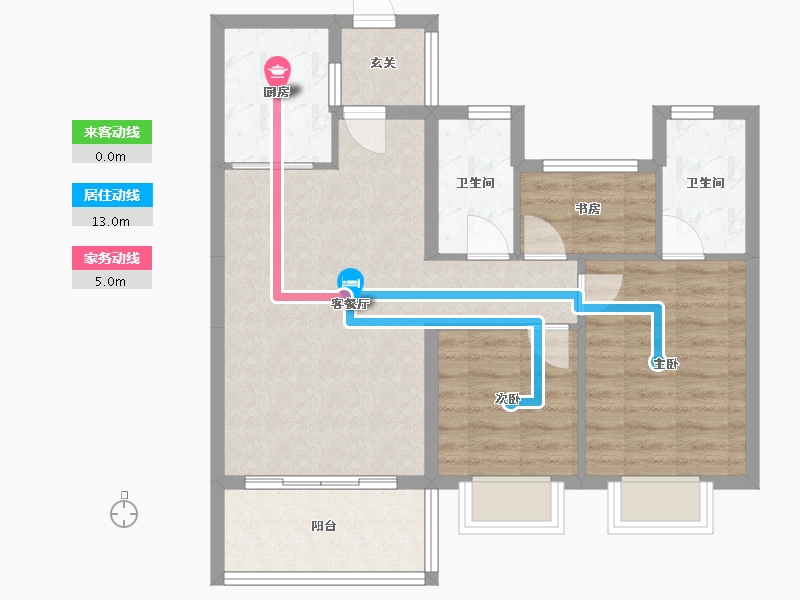 福建省-漳州市-碧桂园御江府-73.00-户型库-动静线