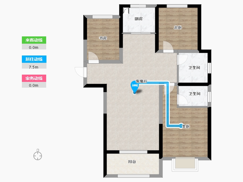 河北省-邢台市-正恒壹品-88.64-户型库-动静线