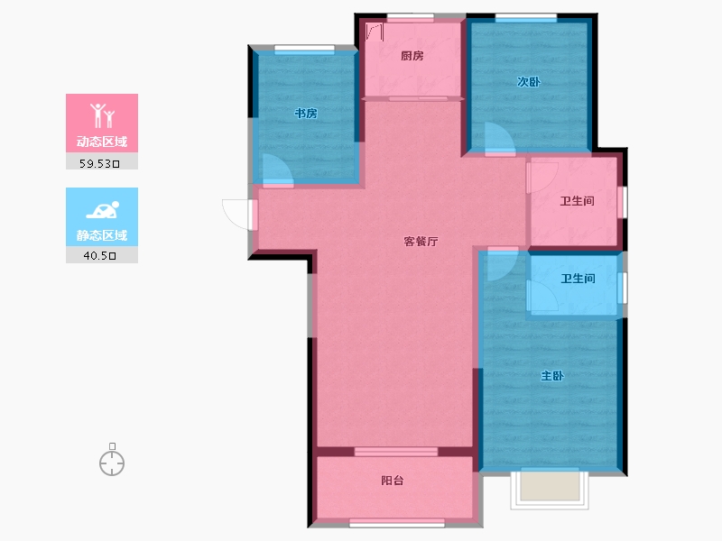 河北省-邢台市-正恒壹品-88.64-户型库-动静分区