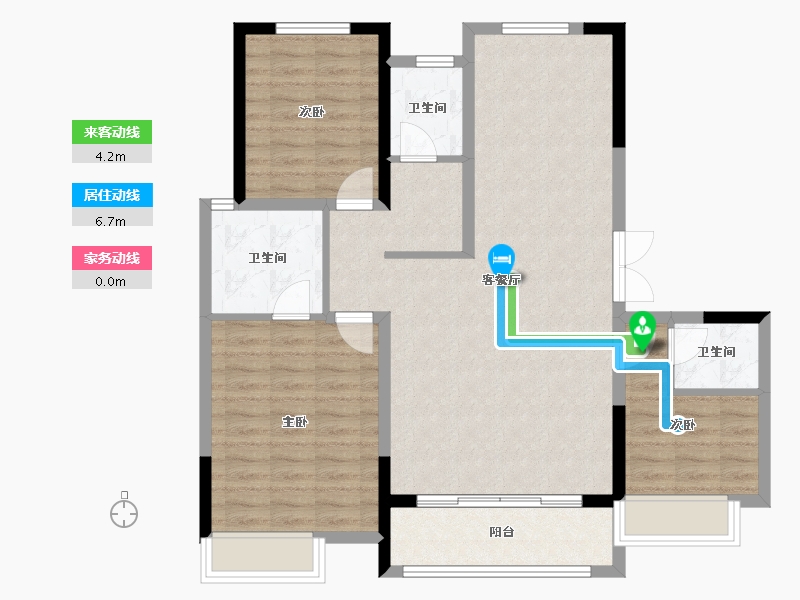 河南省-安阳市-开元府小区-107.06-户型库-动静线