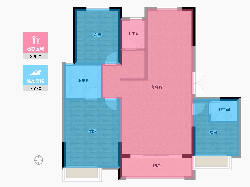 河南省-安阳市-开元府小区-107.06-户型库-动静分区