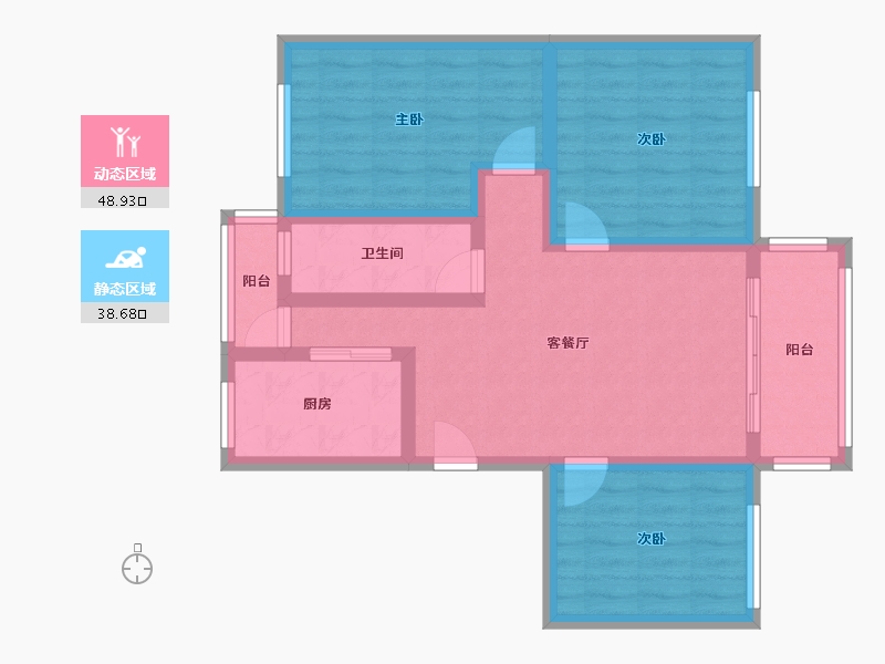 广东省-深圳市-滨城新村安乐花园-84.00-户型库-动静分区