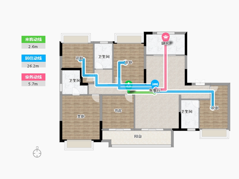 贵州省-遵义市-万达生态城-146.32-户型库-动静线