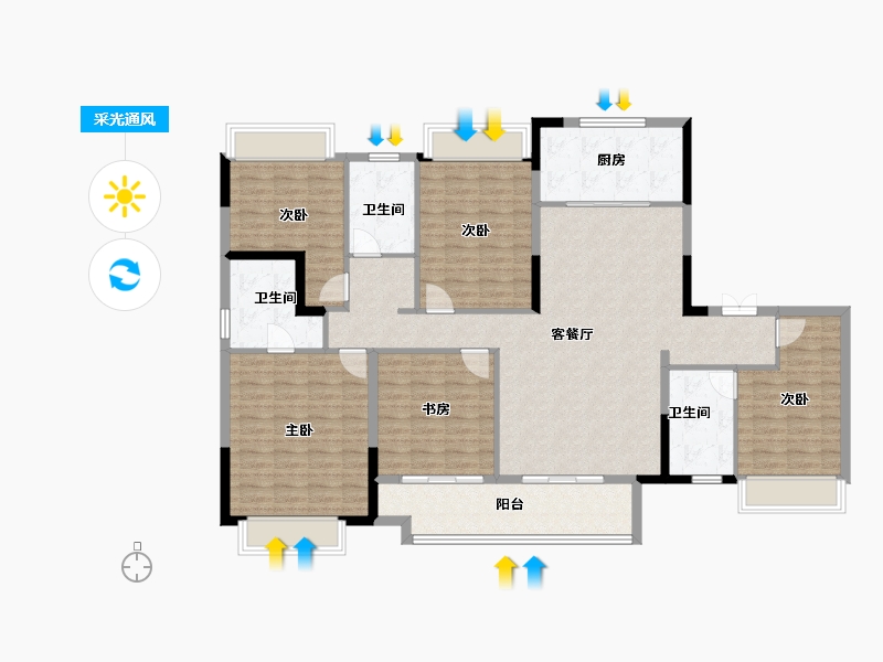 贵州省-遵义市-万达生态城-146.32-户型库-采光通风