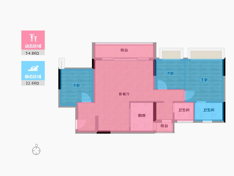 重庆-重庆市-华润置地重庆润府-78.40-户型库-动静分区