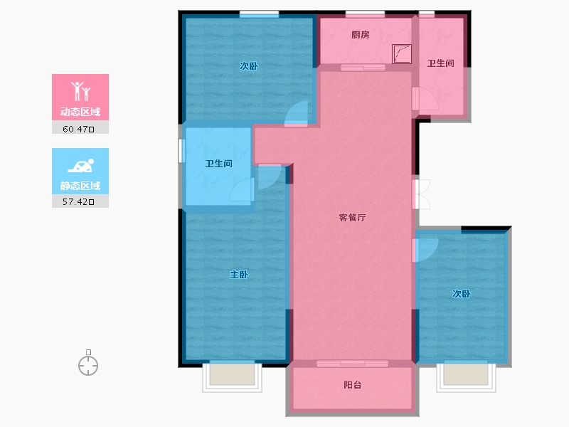 河北省-邢台市-正恒壹品-105.29-户型库-动静分区