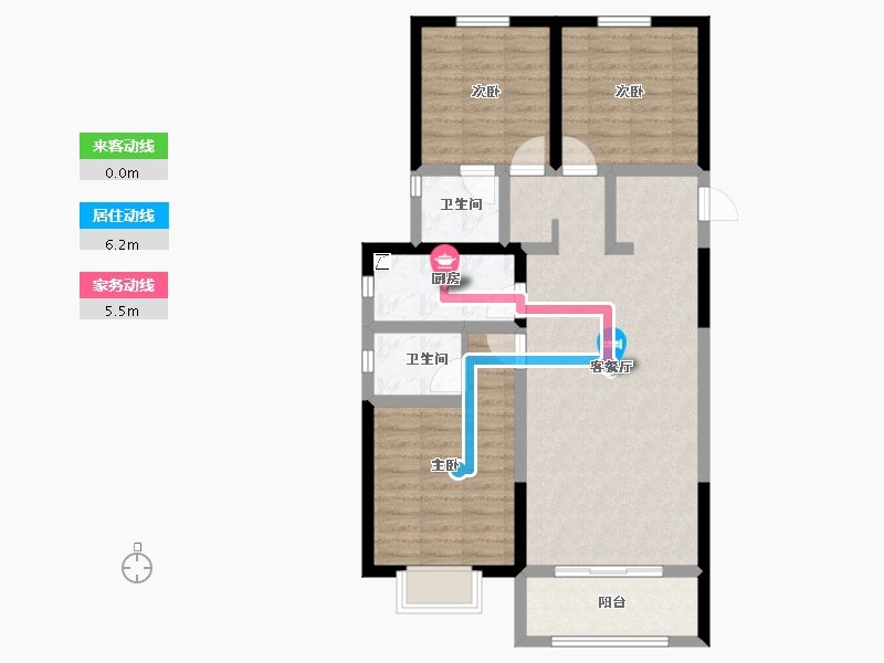 河北省-邢台市-正恒壹品-86.37-户型库-动静线