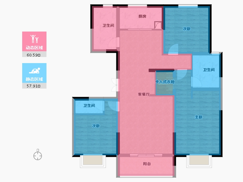 河北省-邢台市-正恒壹品-105.25-户型库-动静分区