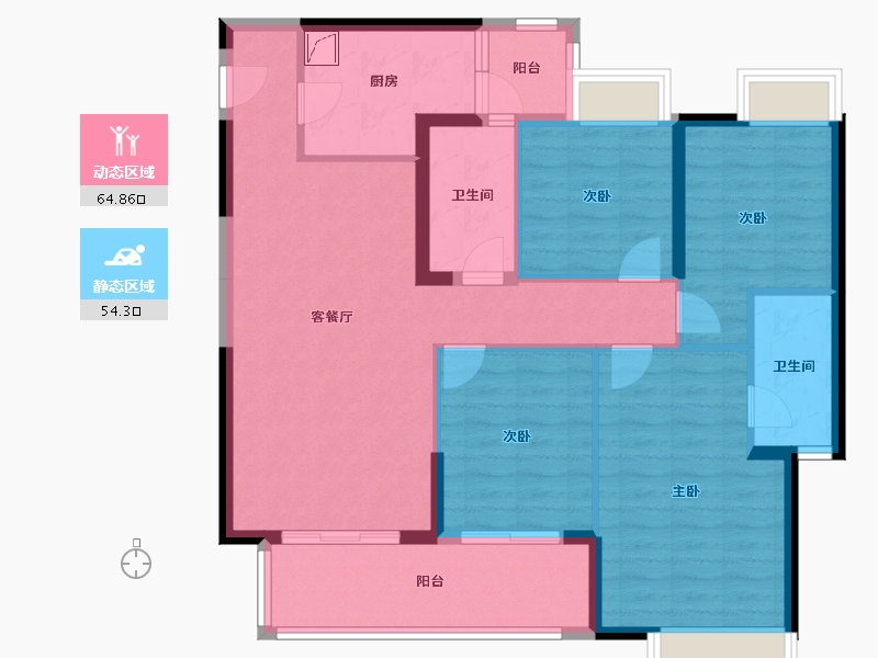 四川省-成都市-新鸿基悦城-113.00-户型库-动静分区