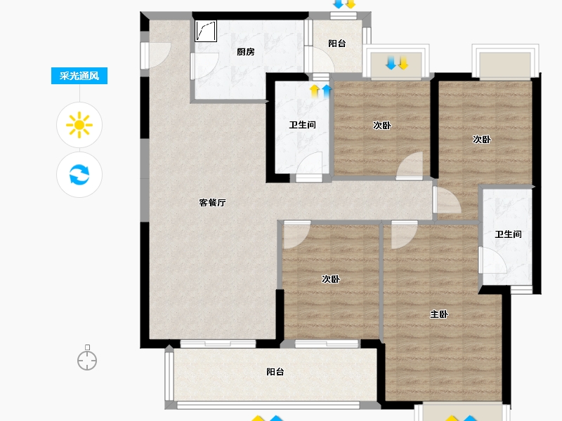 四川省-成都市-新鸿基悦城-113.00-户型库-采光通风