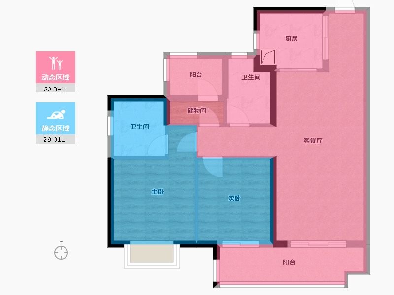 广东省-广州市-东原印江澜-80.00-户型库-动静分区