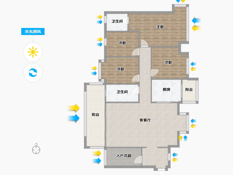 广东省-湛江市-嘉富·嘉豪园-150.00-户型库-采光通风