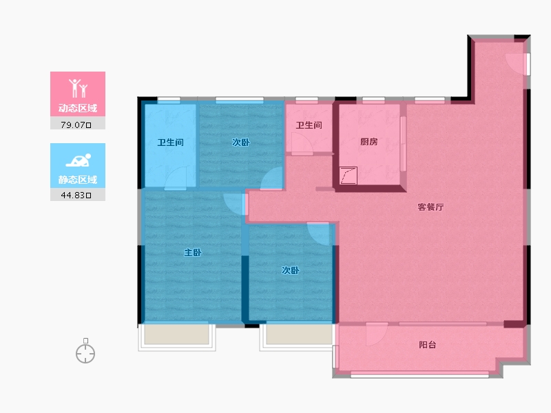 山东省-潍坊市-弘阳时光九樾-112.00-户型库-动静分区