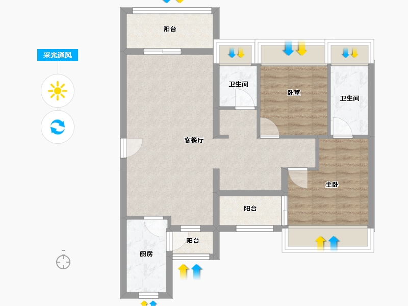 广东省-深圳市-翠园华府-108.00-户型库-采光通风