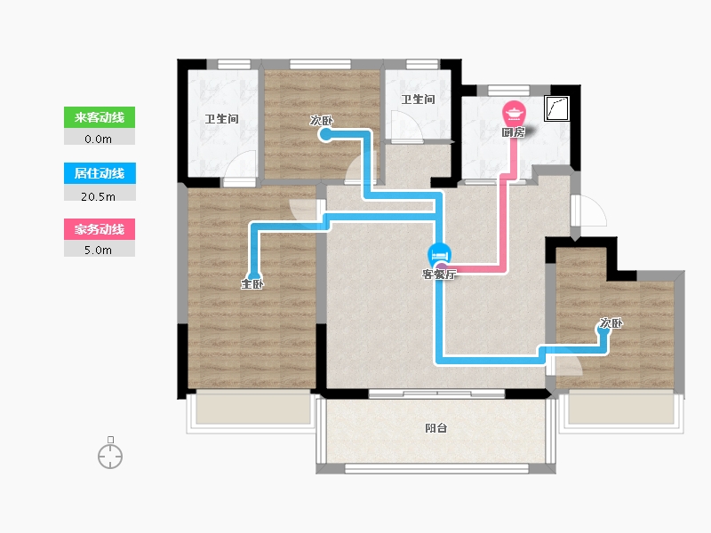 江苏省-无锡市-远洋正荣玺樾-82.96-户型库-动静线