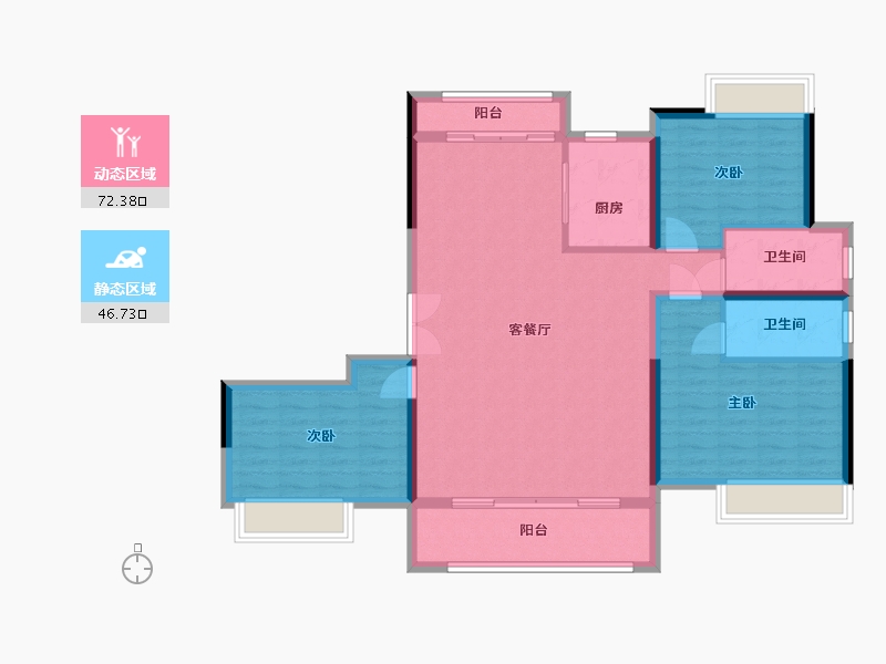 江苏省-淮安市-钱隆御景-108.00-户型库-动静分区