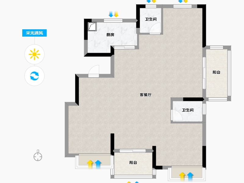 浙江省-台州市-金桥郡-101.35-户型库-采光通风