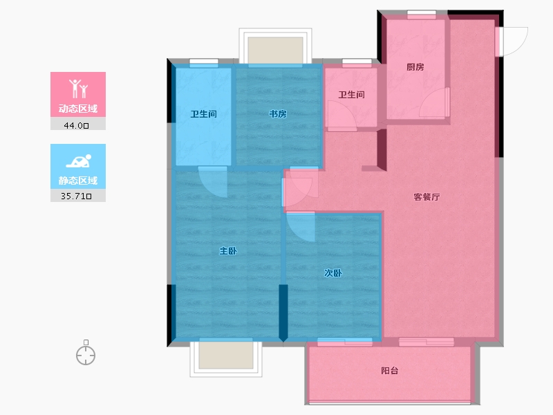 福建省-福州市-恒宇尊禧-72.00-户型库-动静分区