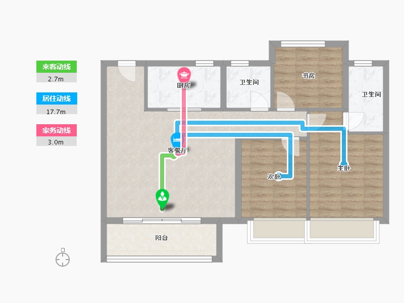 江苏省-苏州市-东棠春晓花园-80.00-户型库-动静线