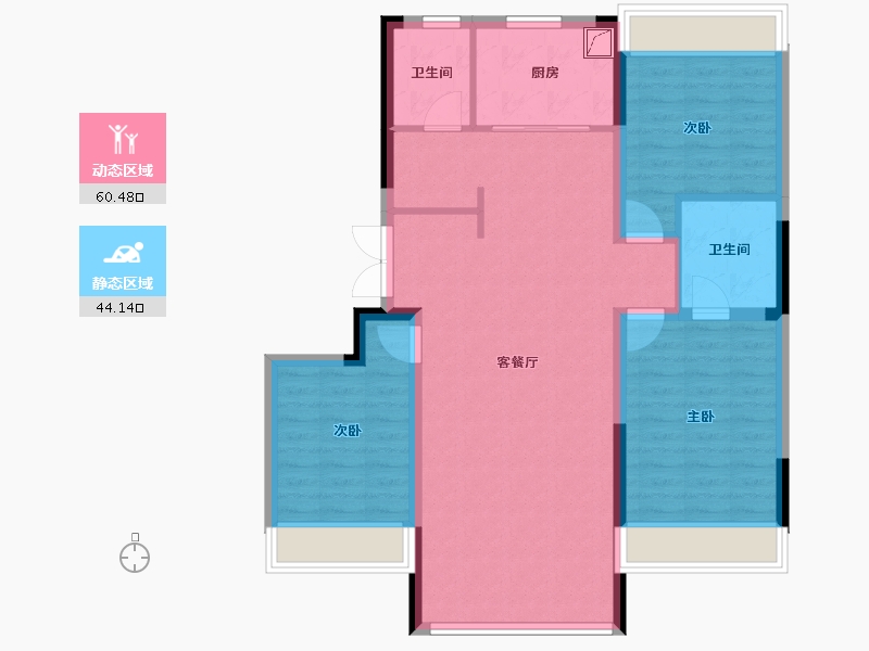 吉林省-长春市-保利时光印象-103.51-户型库-动静分区