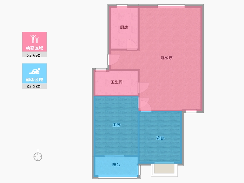 浙江省-嘉兴市-嘉善子胥苑-90.00-户型库-动静分区