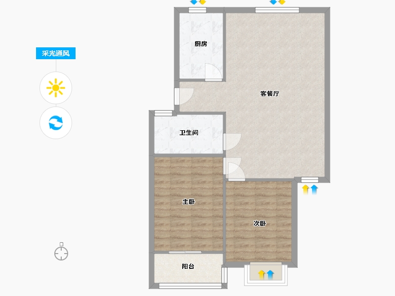 浙江省-嘉兴市-嘉善子胥苑-90.00-户型库-采光通风