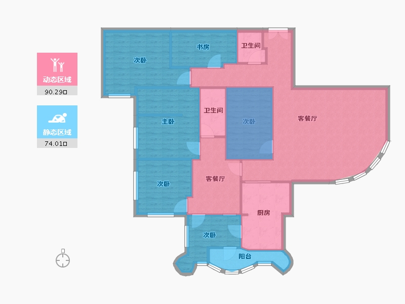 上海-上海市-巴黎花园-160.00-户型库-动静分区