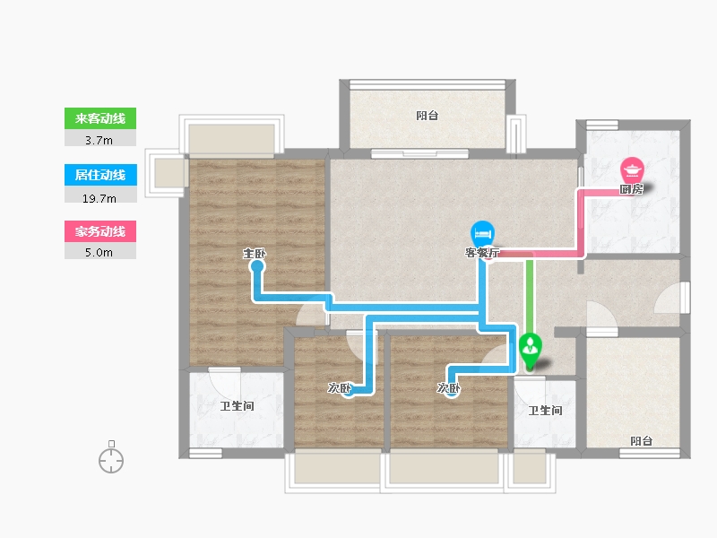 广东省-佛山市-云启雅苑-84.00-户型库-动静线