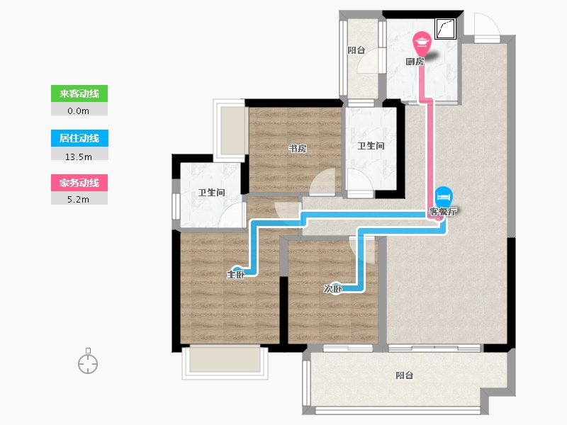 四川省-成都市-兴城人居滨江城-89.00-户型库-动静线