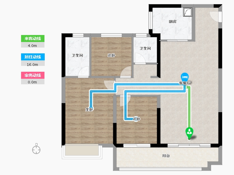 山东省-潍坊市-弘阳时光九樾-102.40-户型库-动静线