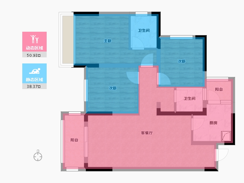 四川省-成都市-中铁瑞城西郡英华-83.60-户型库-动静分区