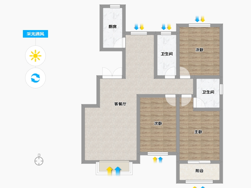 河北省-衡水市-北斗星城文园-95.00-户型库-采光通风