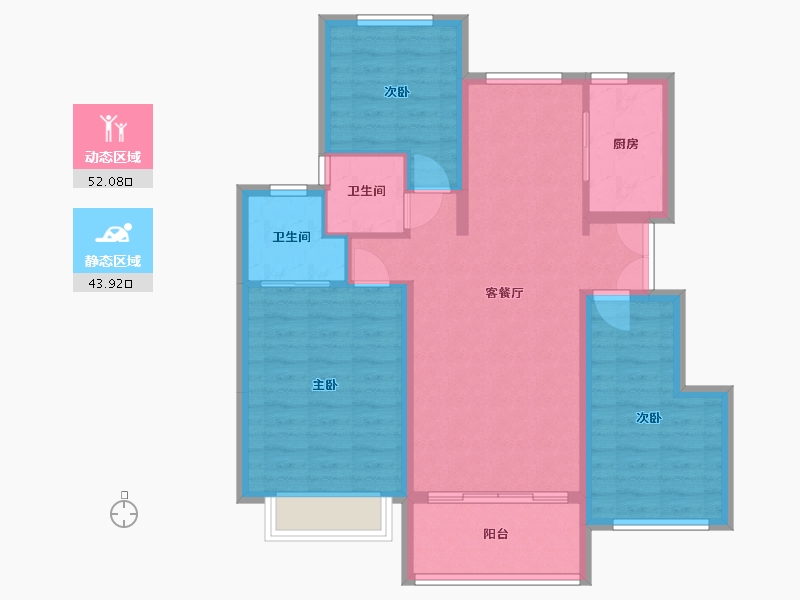 江苏省-南京市-海蓝中棠-93.00-户型库-动静分区