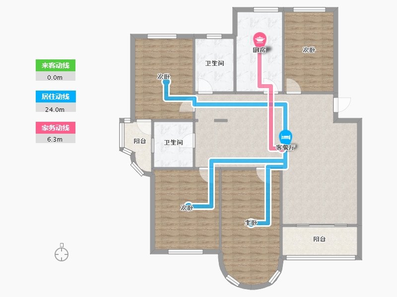 上海-上海市-金汇三街坊-135.40-户型库-动静线