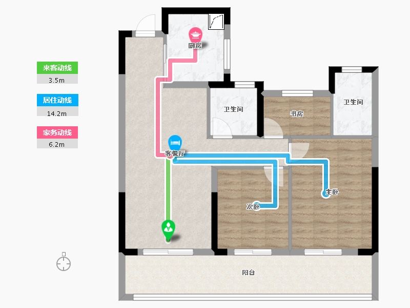 浙江省-温州市-云创未来社区-85.60-户型库-动静线