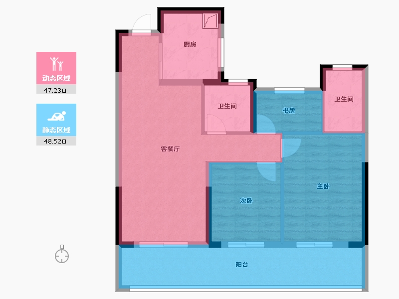 浙江省-温州市-云创未来社区-85.60-户型库-动静分区