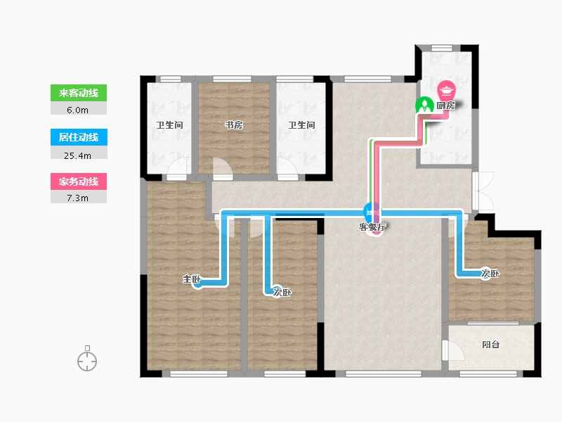 山东省-潍坊市-高创·虞舜公馆-144.94-户型库-动静线