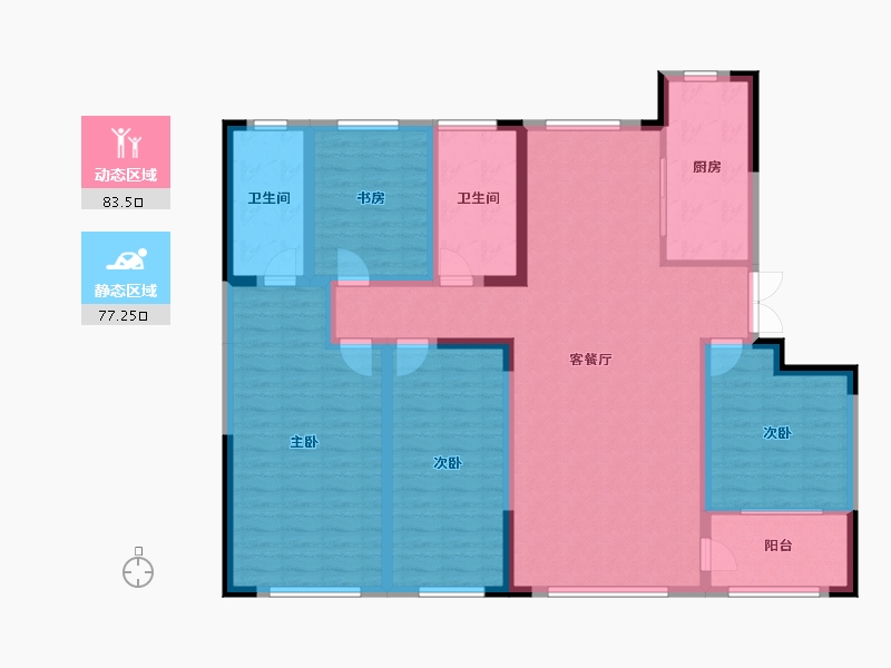 山东省-潍坊市-高创·虞舜公馆-144.94-户型库-动静分区