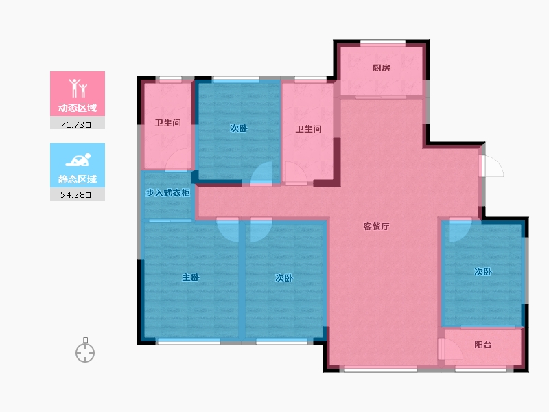 山东省-潍坊市-高创·虞舜公馆-112.54-户型库-动静分区