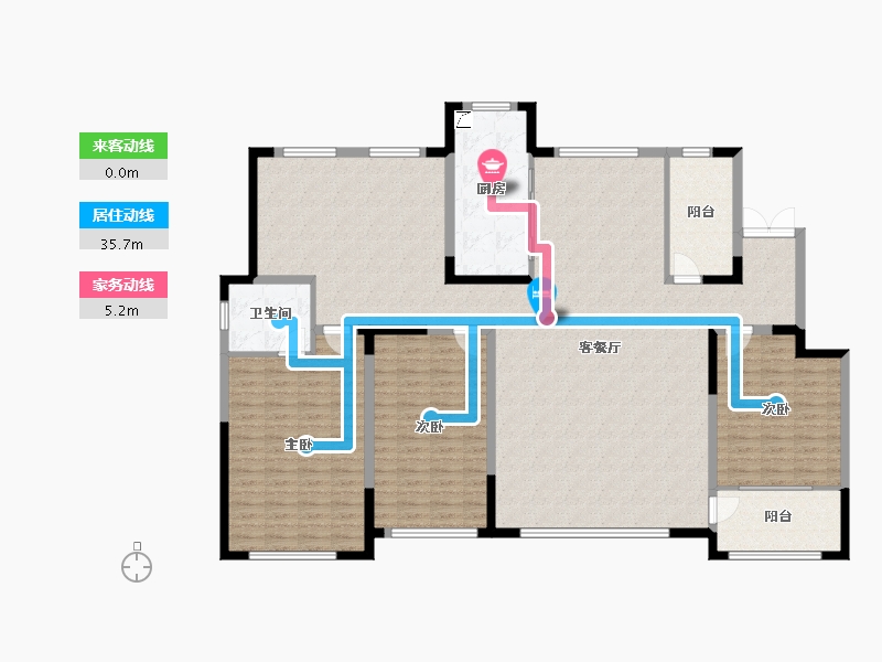 山东省-潍坊市-高创·虞舜公馆-176.81-户型库-动静线