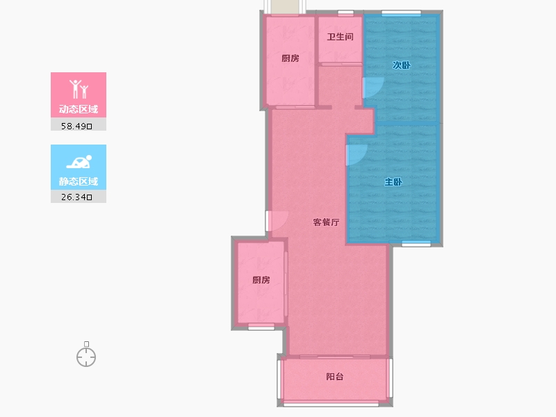 湖北省-武汉市-江宏花园-A区-81.00-户型库-动静分区