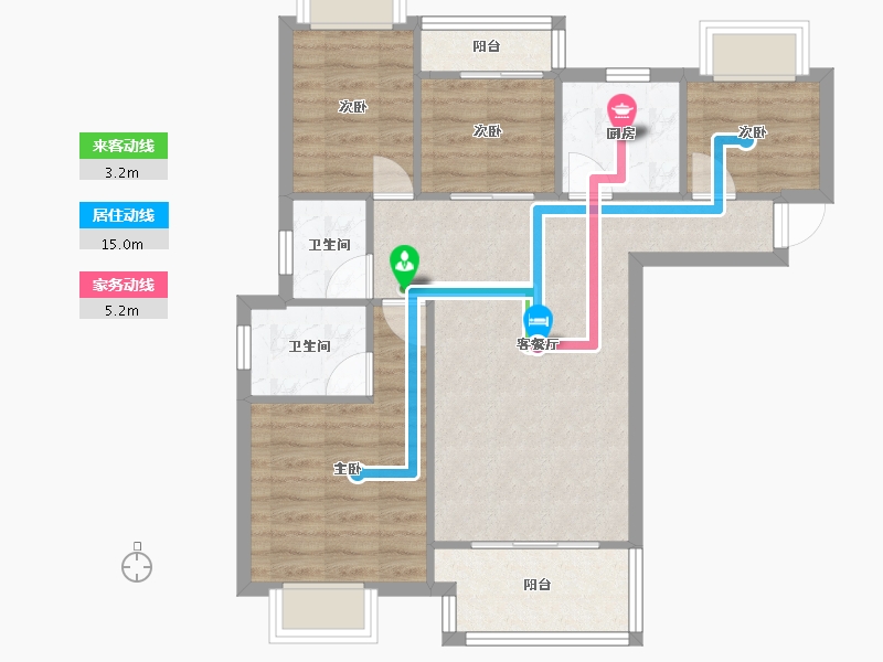 福建省-泉州市-万科城市之光1期-91.88-户型库-动静线