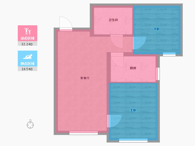 北京-北京市-西长安壹号32号院-44.70-户型库-动静分区