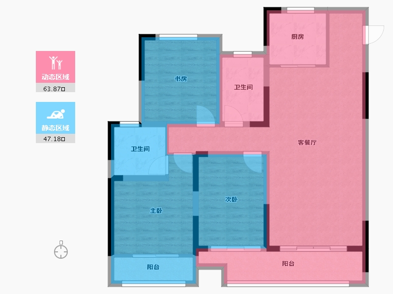 浙江省-嘉兴市-龙吟花苑小区-北区-116.00-户型库-动静分区