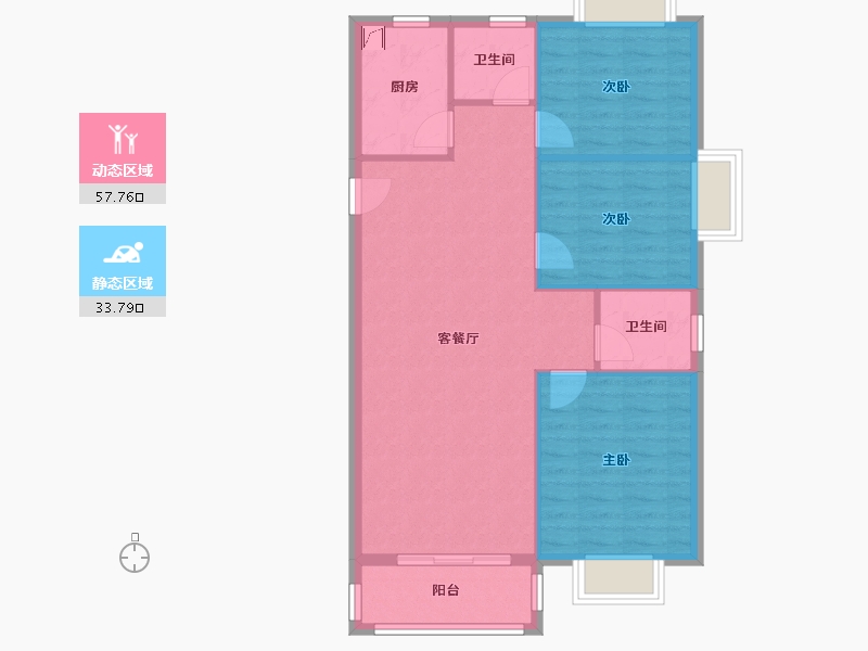 福建省-漳州市-西湖谢溪头-90.00-户型库-动静分区