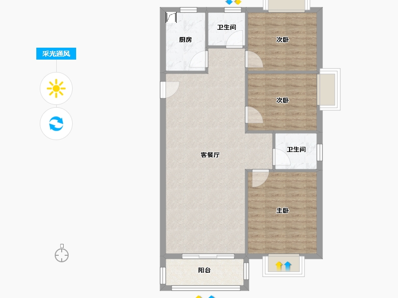 福建省-漳州市-西湖谢溪头-90.00-户型库-采光通风