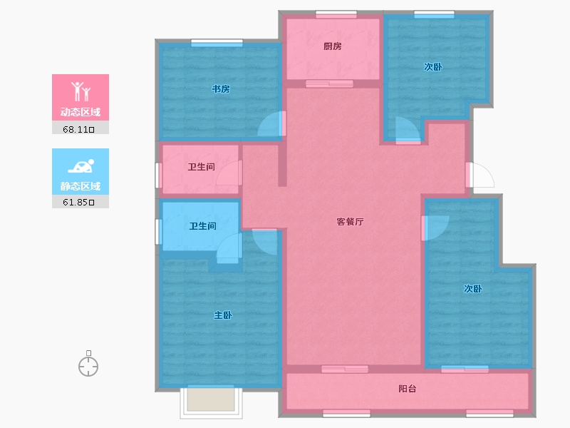 山东省-泰安市-龙泽壹品-115.33-户型库-动静分区